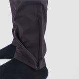 close down view for man wearing pants with zipper and  socks black 