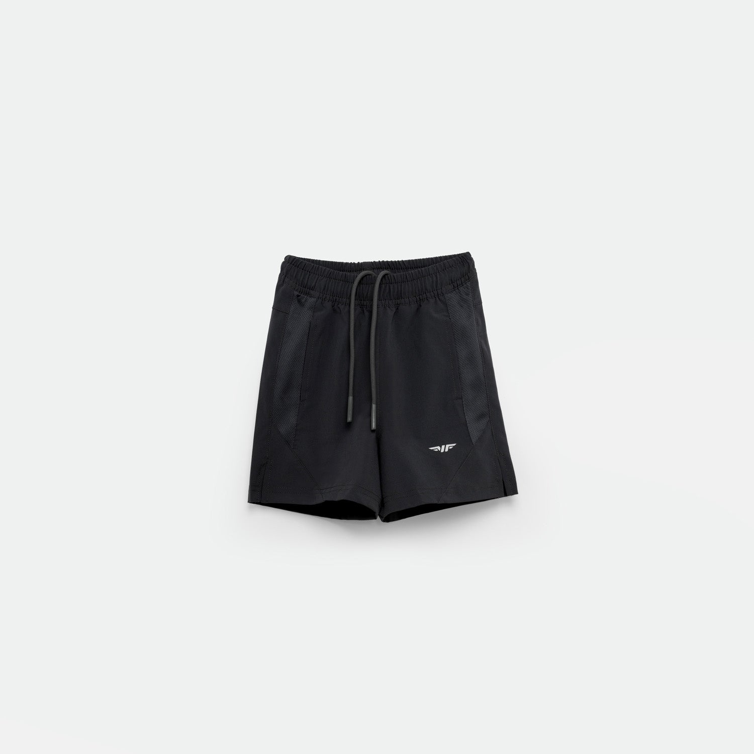 a short black with lace and logo 