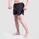 a fit an stand at right and wearing short  black 