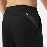 close up view for back view of pants black with zipper 