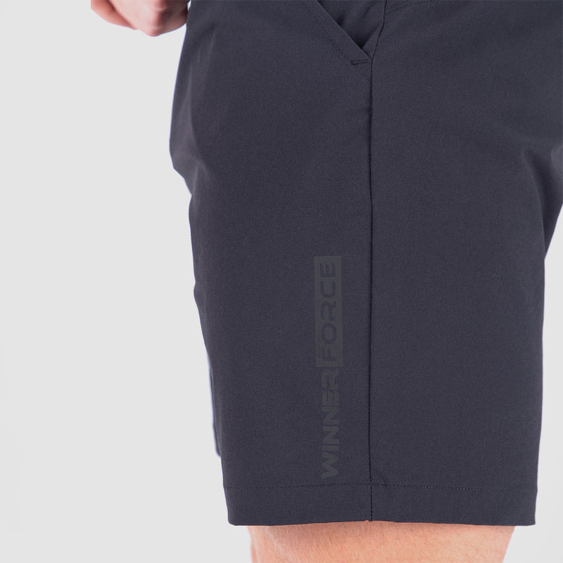 close up view  for short black with logo 