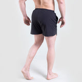 a back view for fit man wearing short black vimaxo 