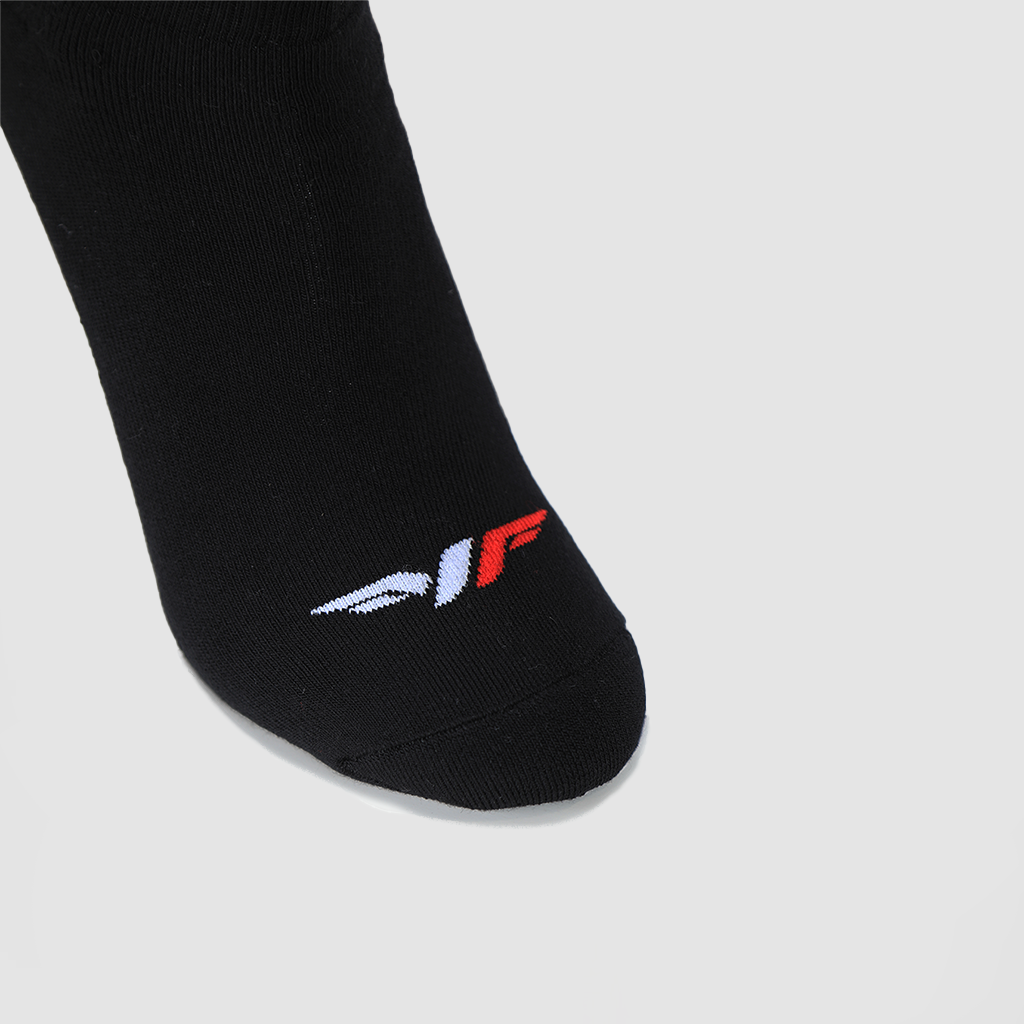 close up view for socks black with logo 