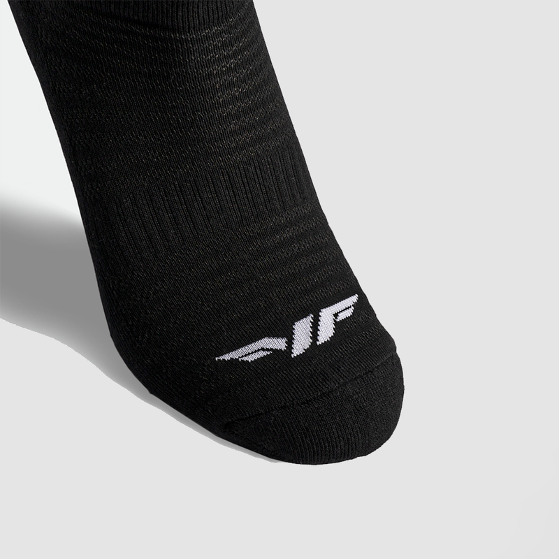 close up view for socks black with logo 