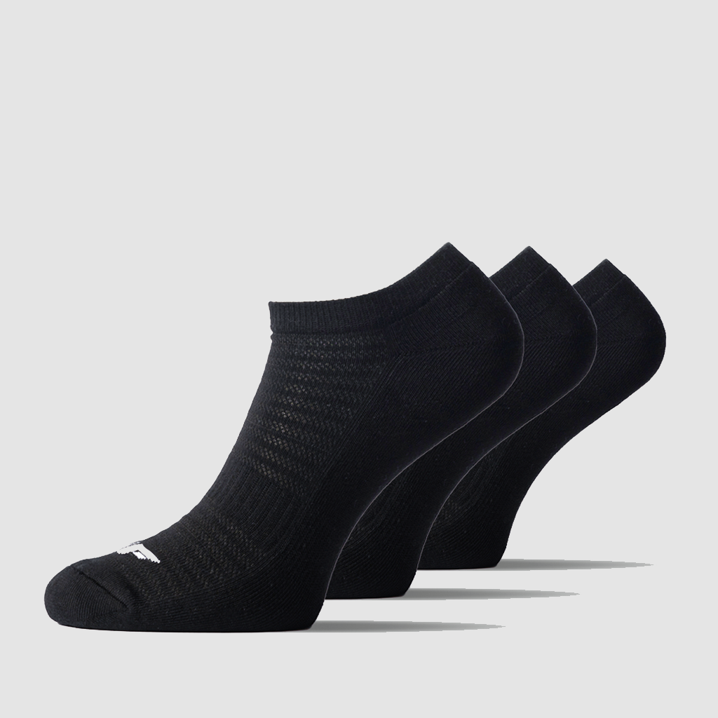 3 pairs black with logo white 