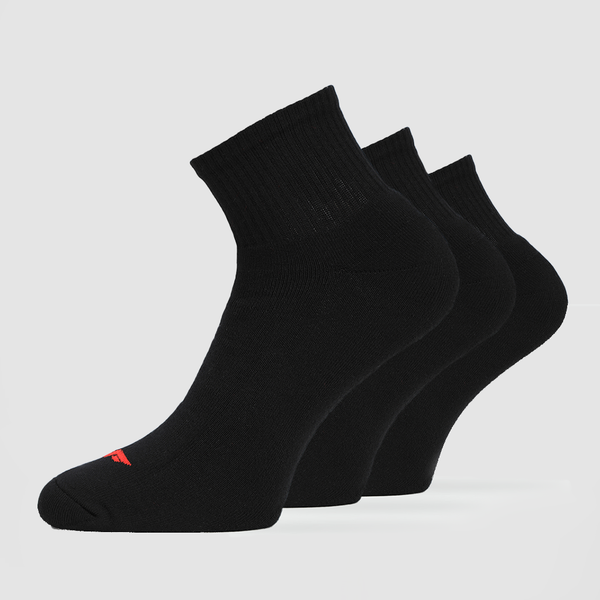 3 socks black with logo red 