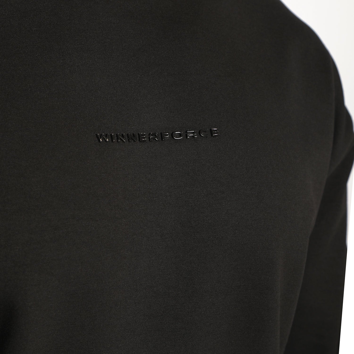 close up view for t-shirt  black  with logo 