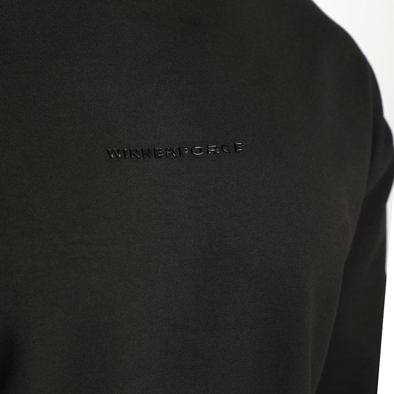 close up view for t-shirt  black  with logo 