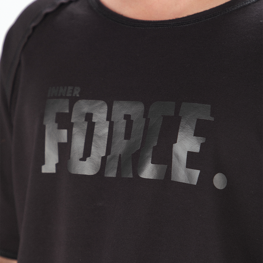 close up view for t-shirt black with logo 