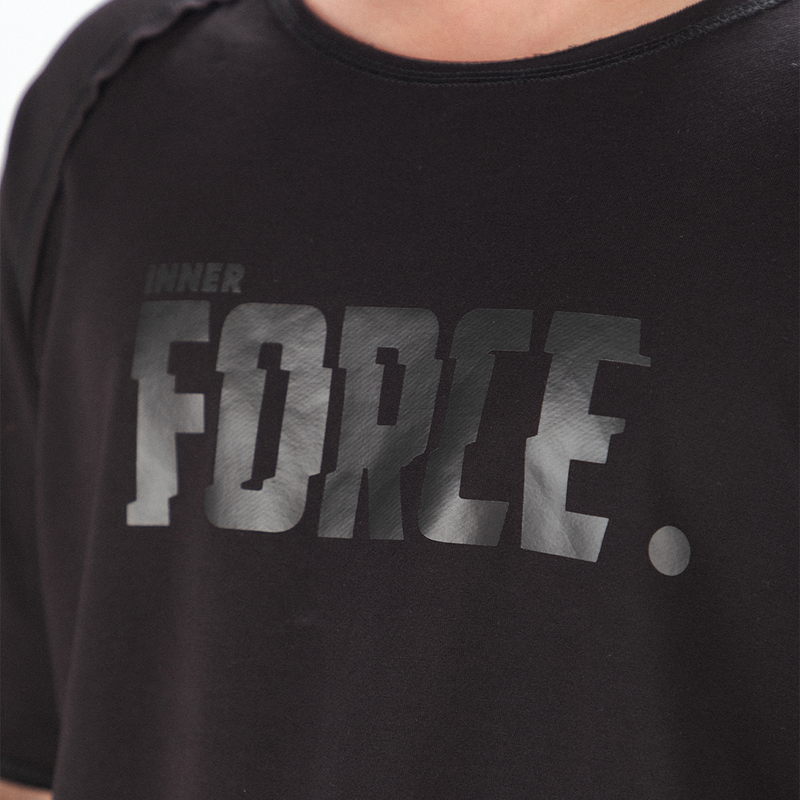 close up view for t-shirt black with logo 