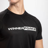 close up view for t-shirt black with logo 