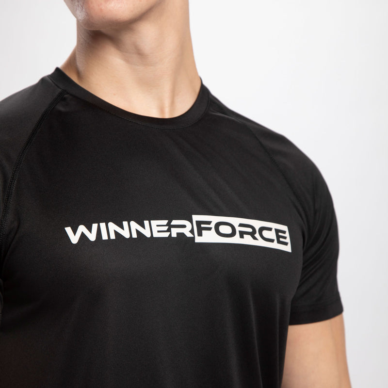 close up view for t-shirt black with logo 