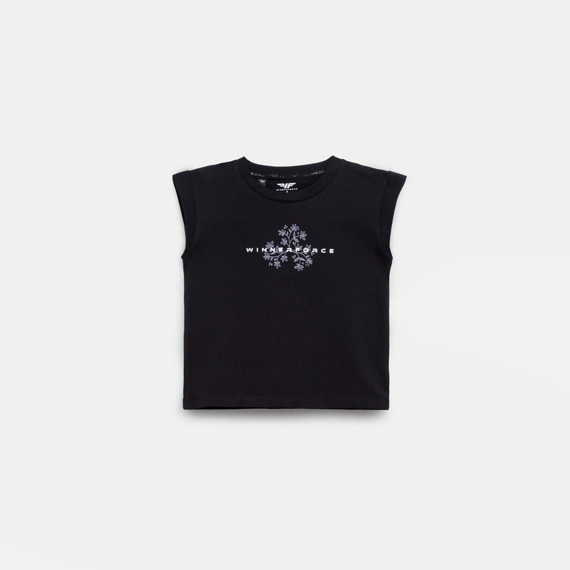 a t-shirt black with logo for girl  