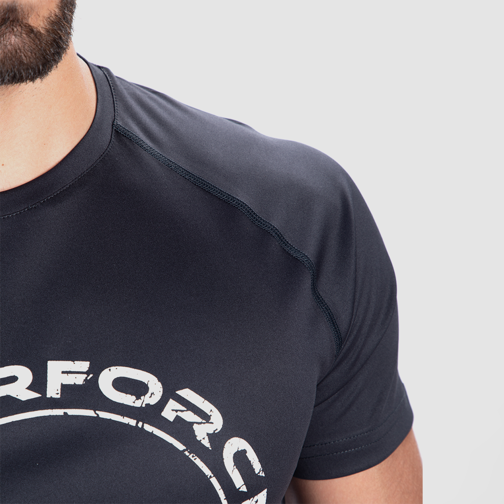 close up view for t-shirt black with logo 