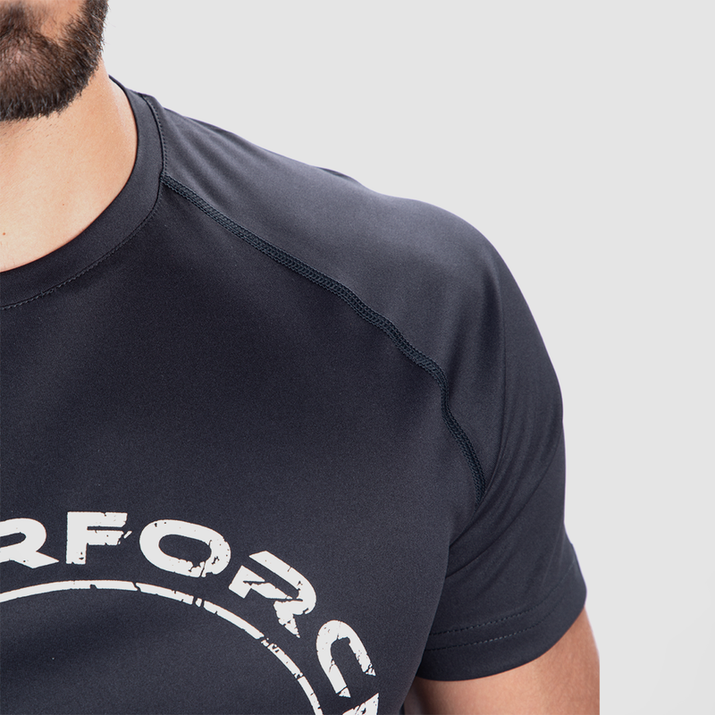 close up view for t-shirt black with logo 