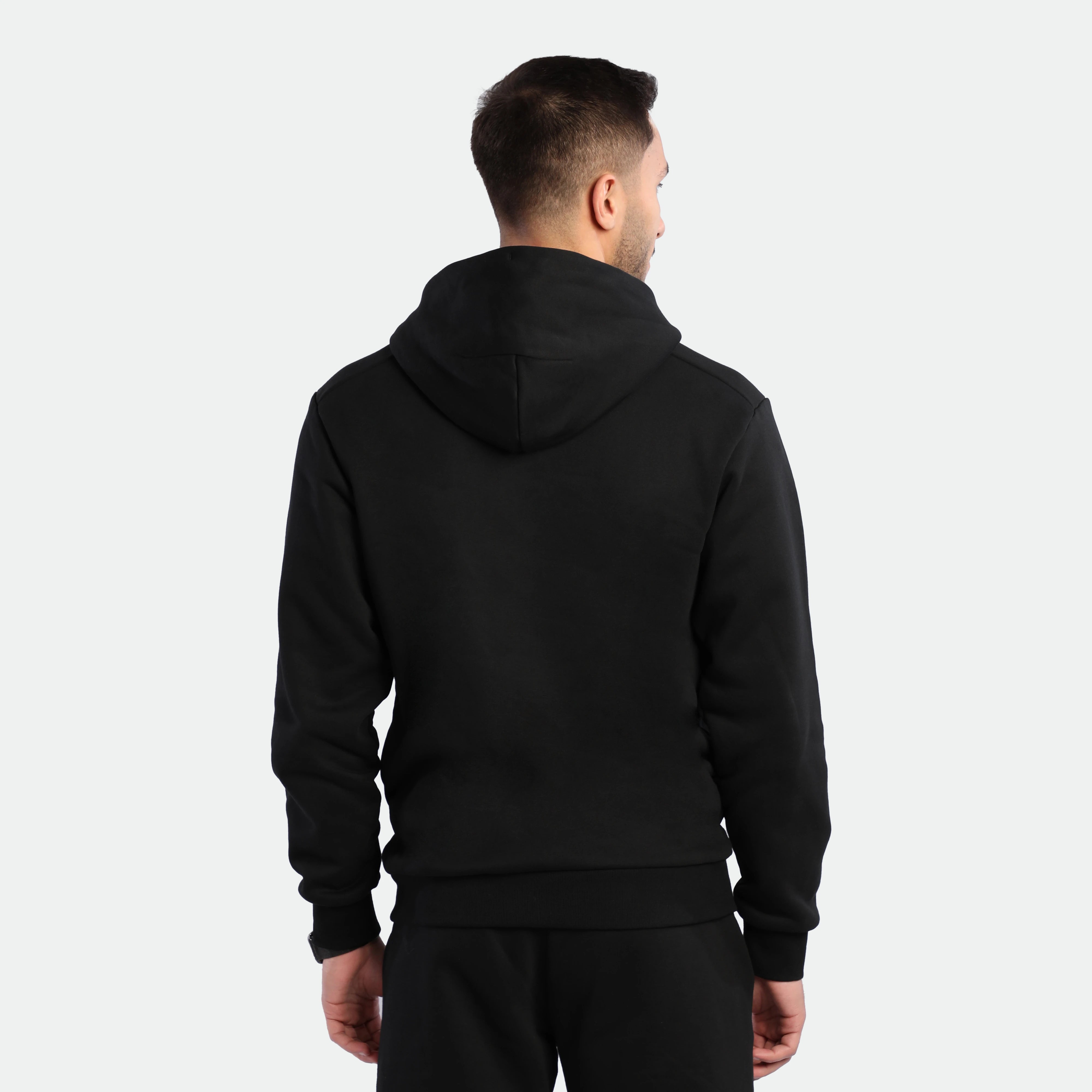 MEN-ESSENTIAL-ZIP UP-HOODIE (BLACK)