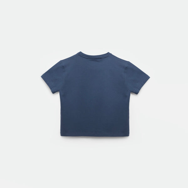 a back view for t-shirt blue opal 