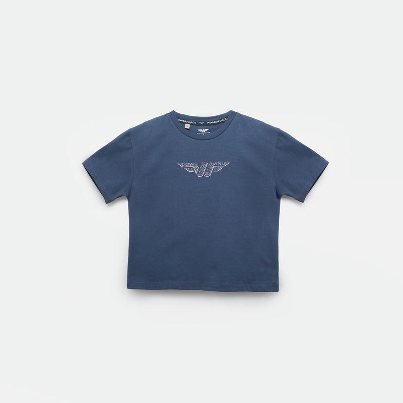 a t-shirt blue opal with logo 