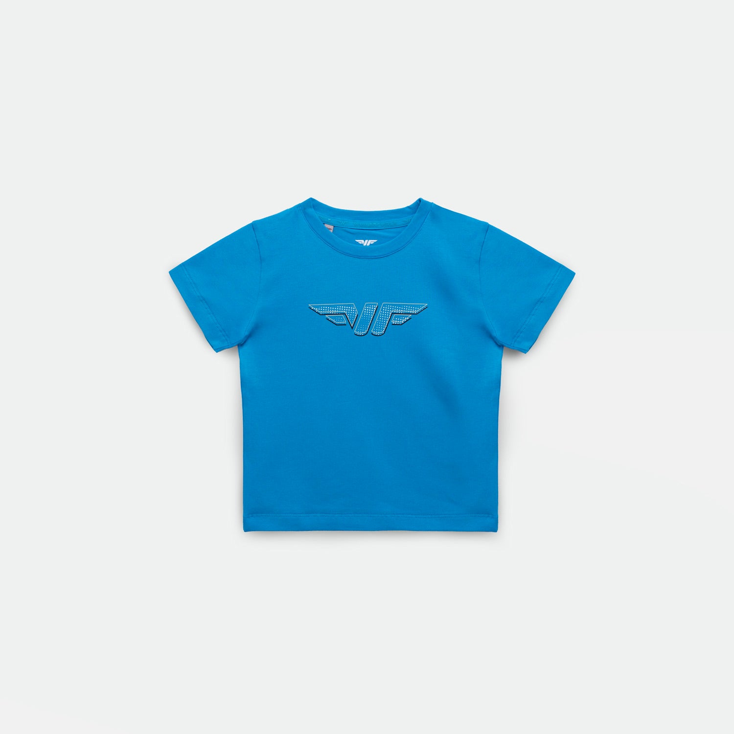 a t-shirt blue with logo 