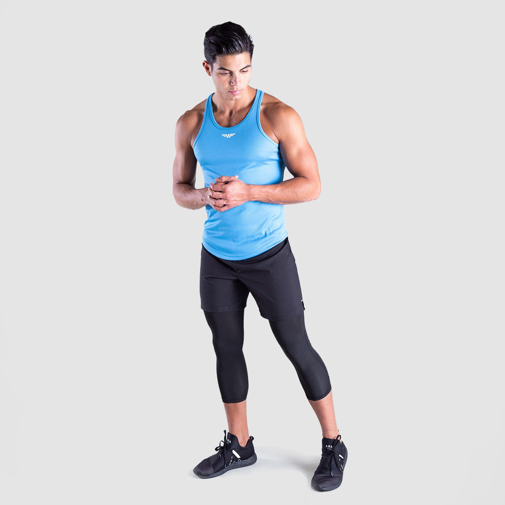 a fit man wearing pants black ,plus the shoes 