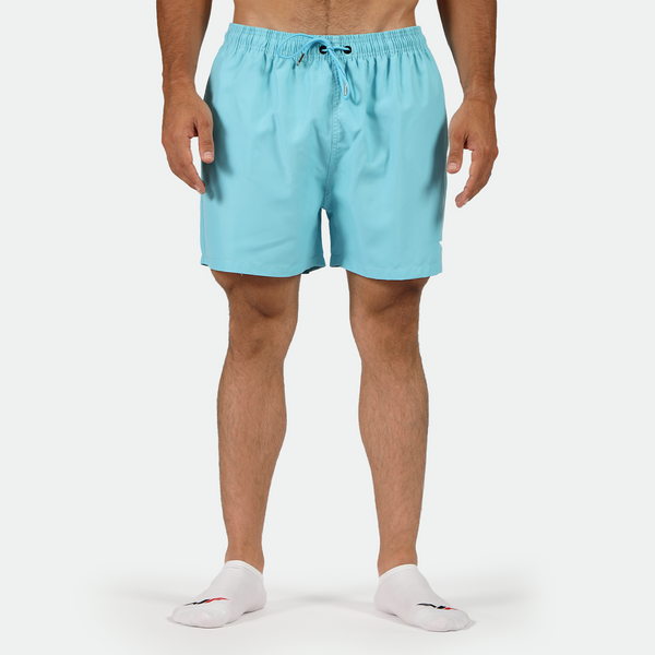 a fit man wearing short BLUE-TOPAZ with socks white 