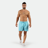 a fit man wearing short nagara blue with socks white 