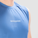 close up view for tank blue with logo in half 