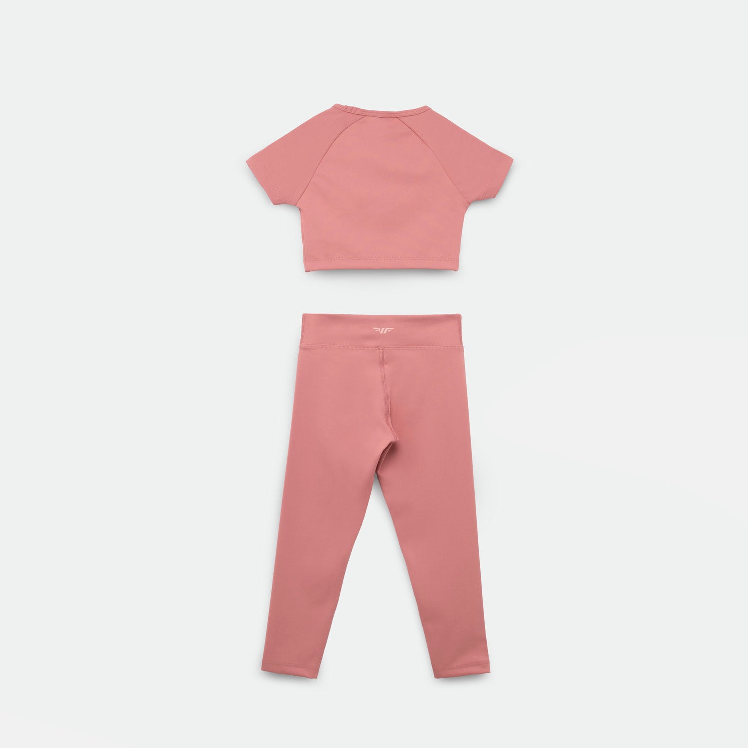 a back view for crop top and legging BLUSH-PINK