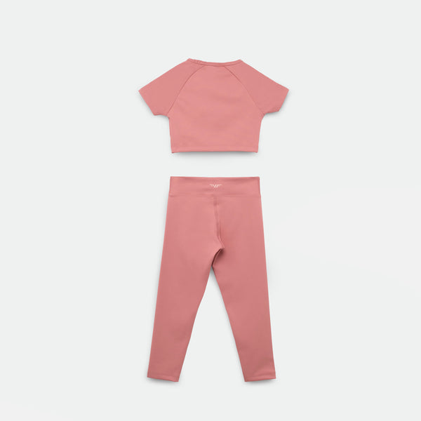 a back view for crop top and legging BLUSH-PINK