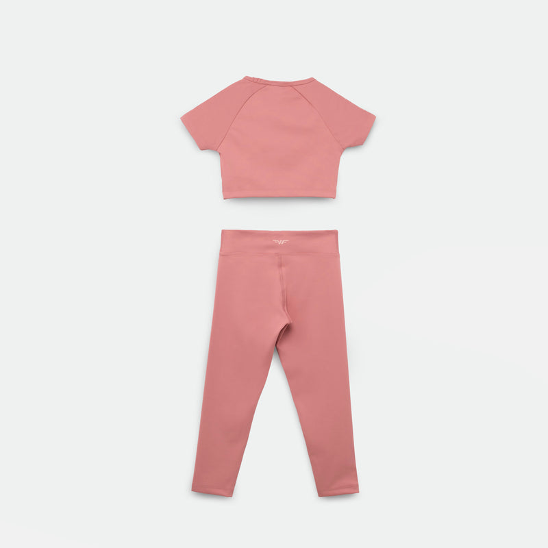 a back view for crop top and legging BLUSH-PINK