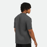 a back view for t-shirt  dark grey  with short black 