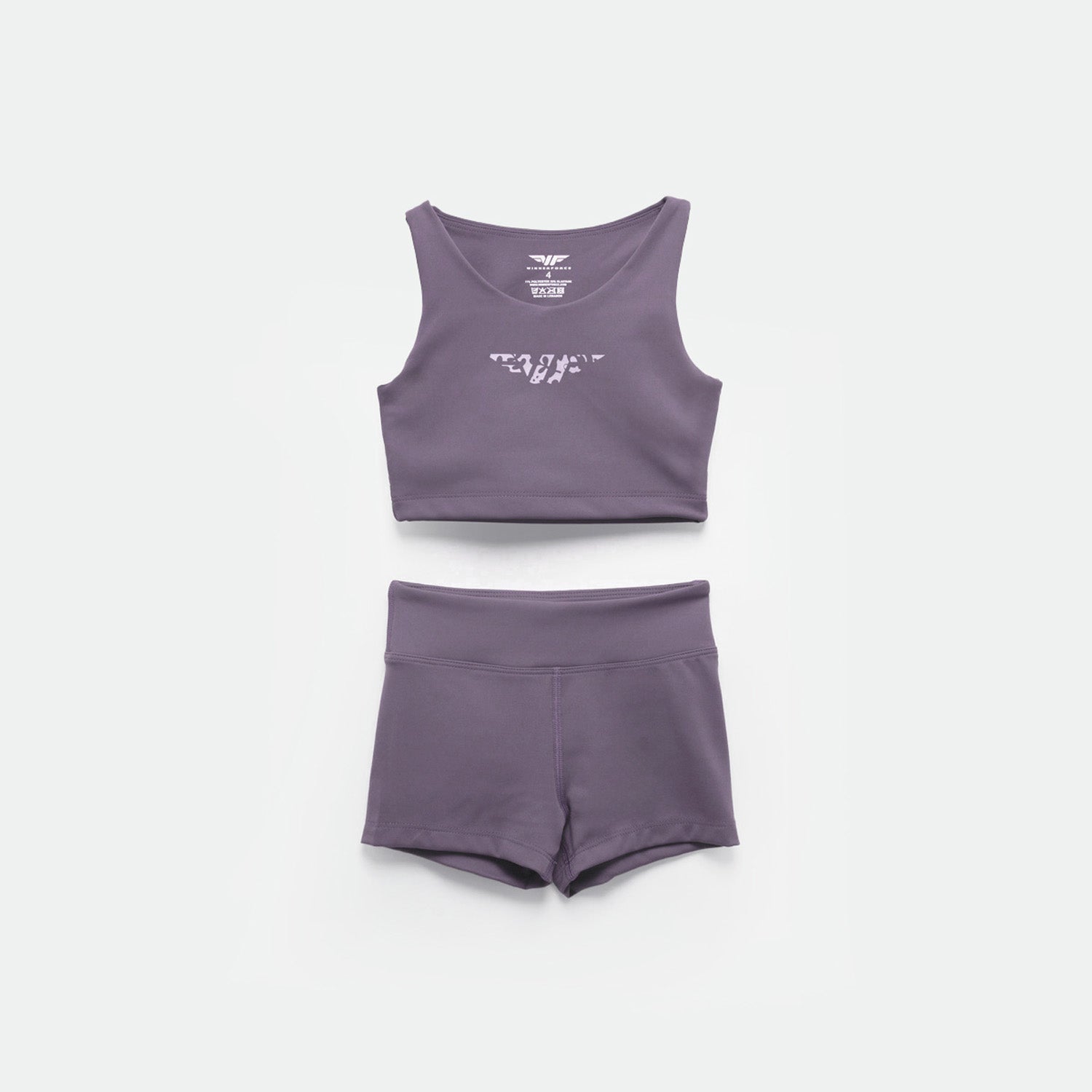 GIRL-ESSENTIAL-CROP TOP & SHORT-SET (MAUVE-PURPLE)