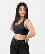 WOMEN-SIGNATURE-ASYMMETRIC BRA (Black Camo)