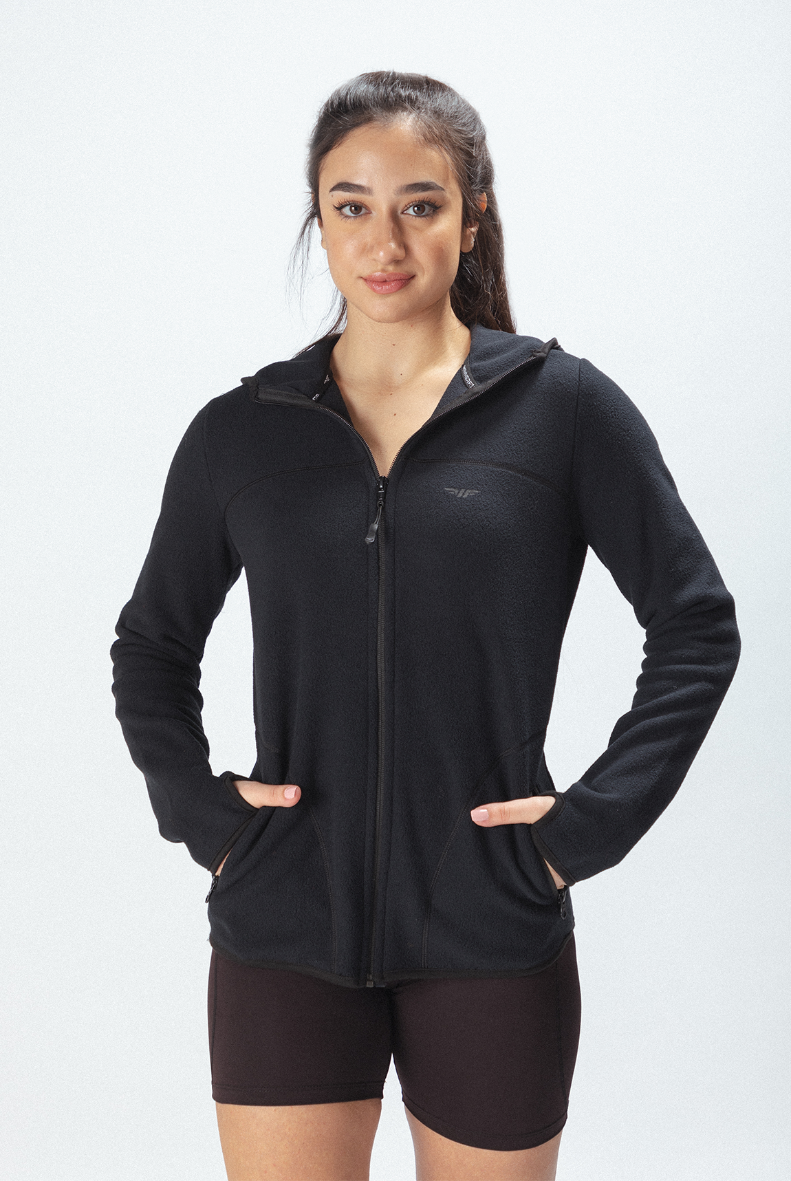 WOMEN THRILL ZIP HOODIE(BLACK)