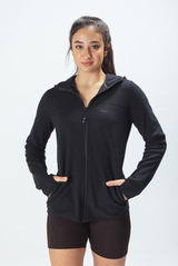 WOMEN THRILL ZIP HOODIE(BLACK)