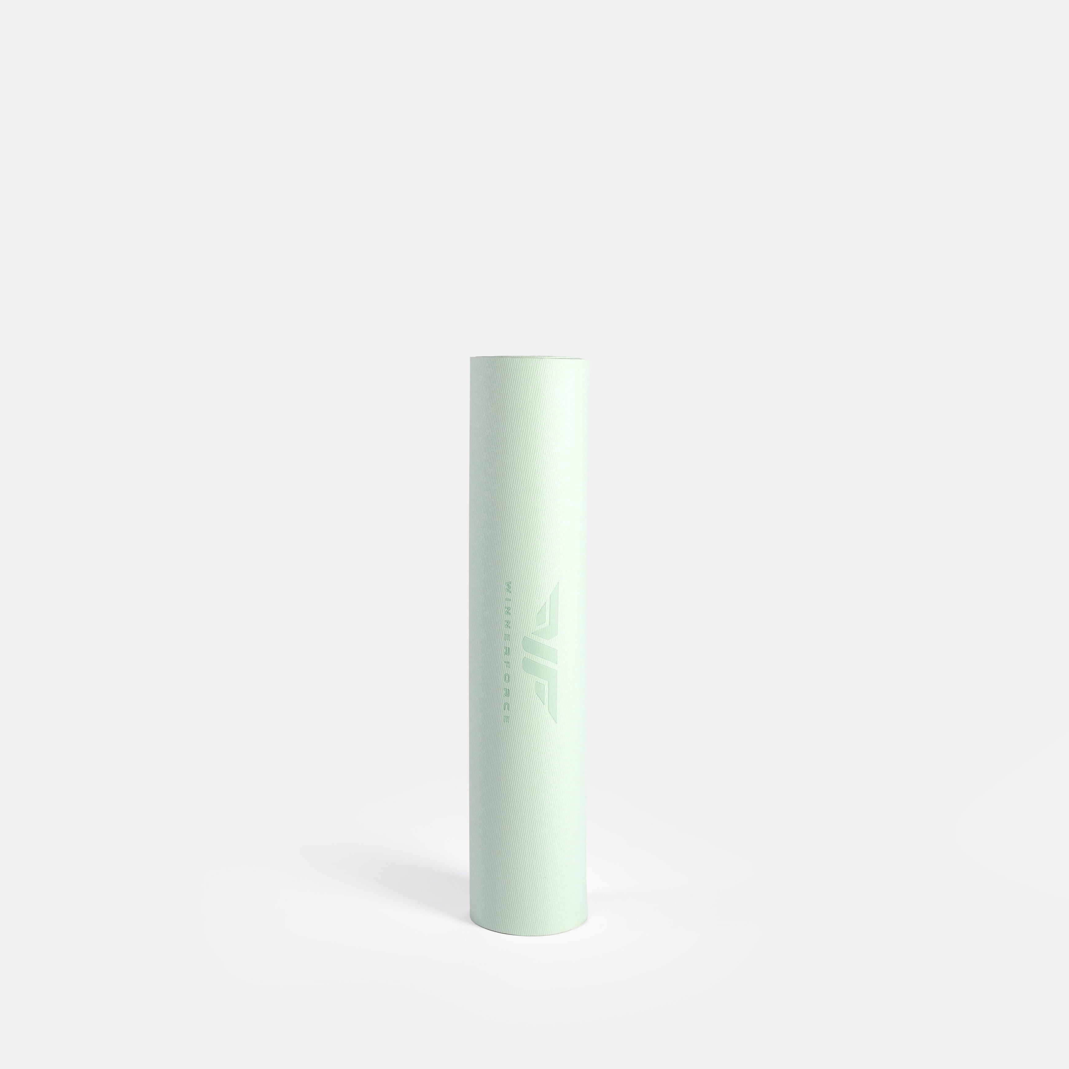 Tall, cylindrical, pastel green packaging tube with subtle embossed logo and text "Winnersforce" stands upright on a plain white background.