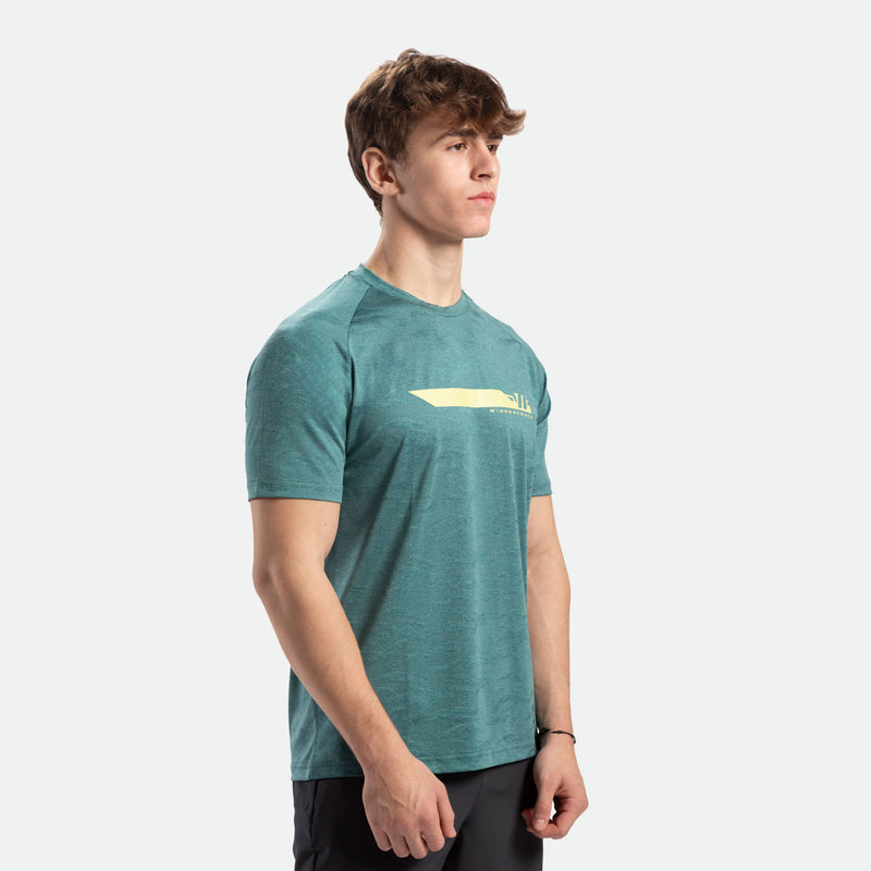 MEN-GO BEYOND-CAMO-T-SHIRT (DARK-CYAN)