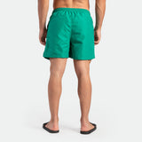 a back view for fit man wearing short green lake 
