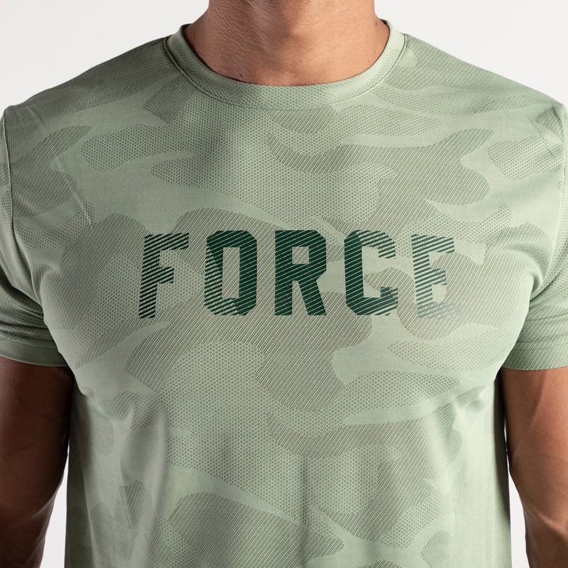 close up view for man wearing t-shirt green bay with logo 