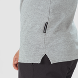 close up view for t-shirt grey with pants black 
