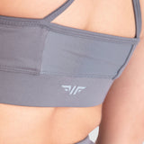 a back view  for woman wearing  bra grey