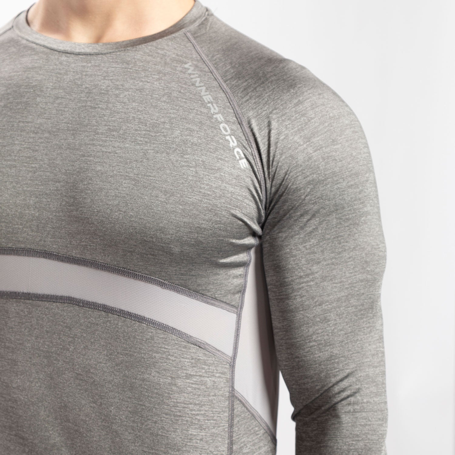 close up view for sleeve t-shirt  grey 