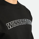 close up view for fit man wearing t-shirt black 