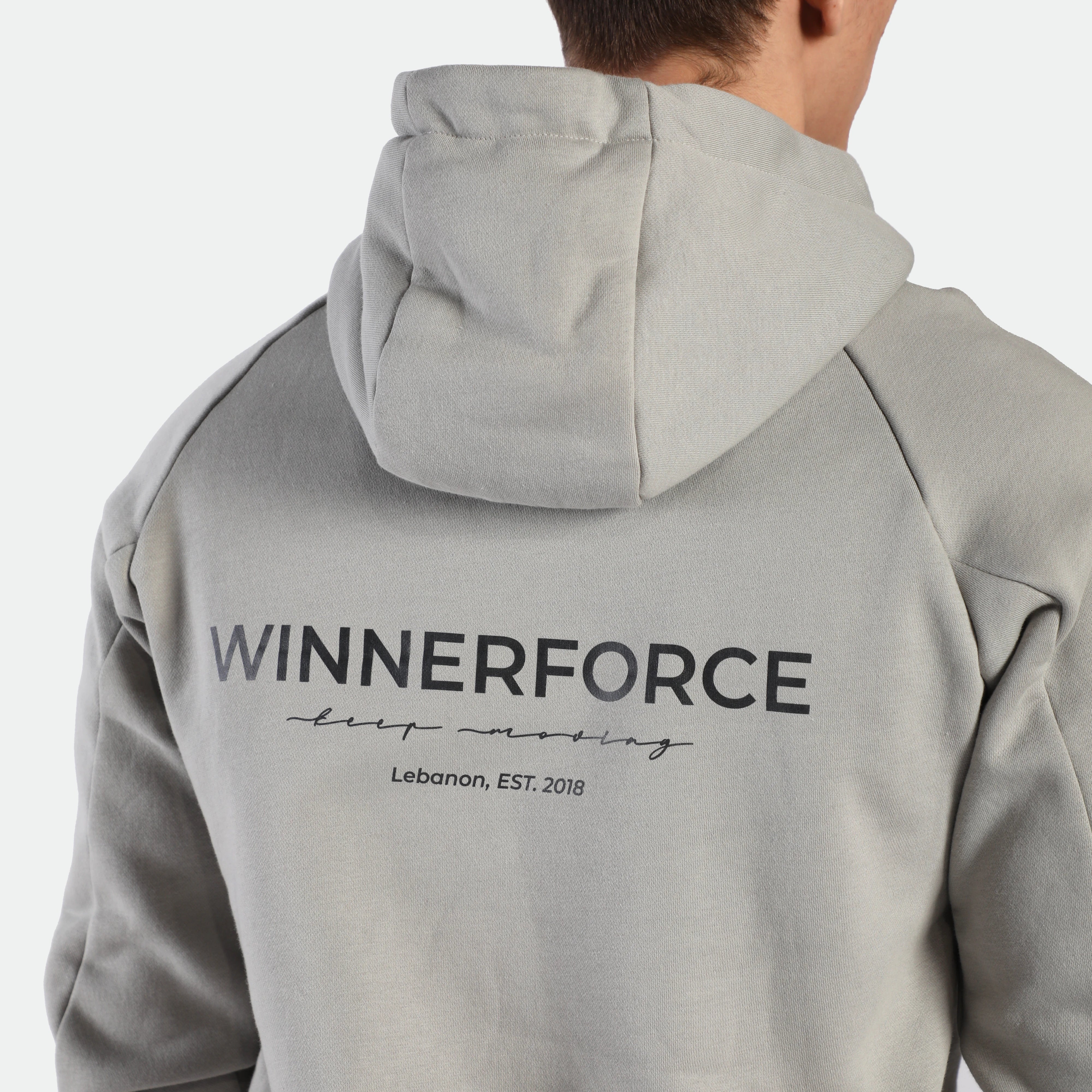 MEN-ESSENTIAL-EST-HOODIE (WARM GREY) – Winnerforce MEN-ESSENTIAL-EST-HOODIE (WARM GREY) – Winnerforce
