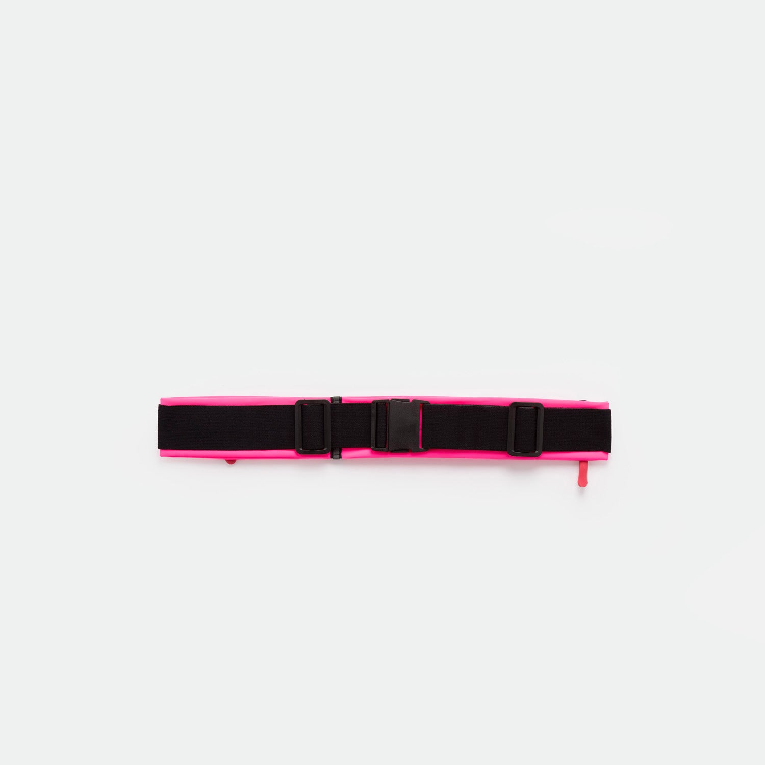 A hot  pink  utility belt with an adjustable buckle and two side straps, displayed on a plain white background.