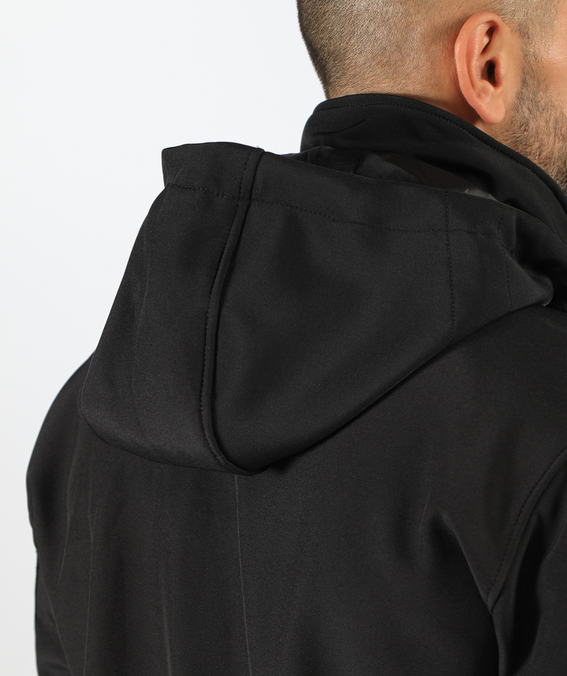 a close up view for jacket black 