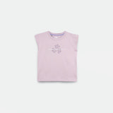 a t-shirt lavender blue with logo for girl