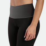 close up view for fit woman wearing legging black 