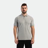 a fit man wearing t-shirt light grey with short  black 