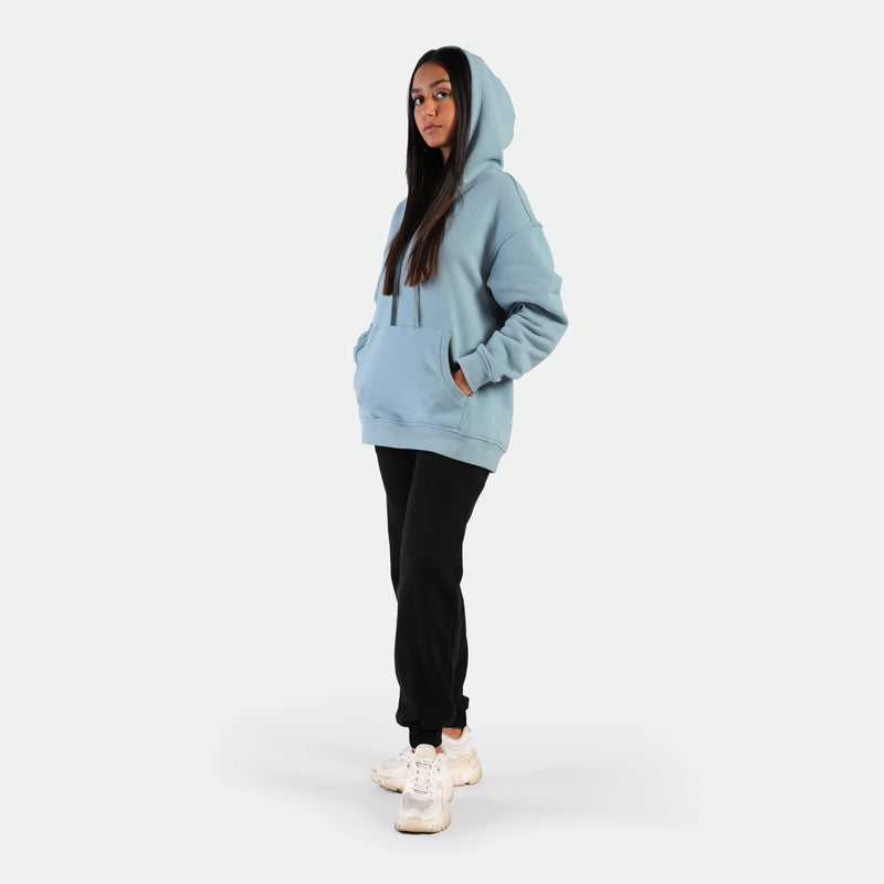 WOMEN-ESSENTIAL-COLD SEASON-HOODIE (NIAGARA BLUE)